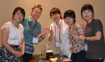 Singapore Math teacher, trainer and consultant Cassandra Turner with Teachers at ICME-12
